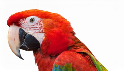 Naklejka premium Colorful macaw parrot with vibrant feathers isolated on transparent background, ideal for tropical and exotic design projects