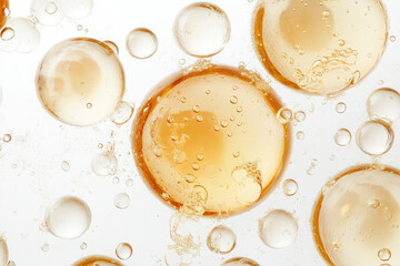 A close up of a liquid with bubbles in it