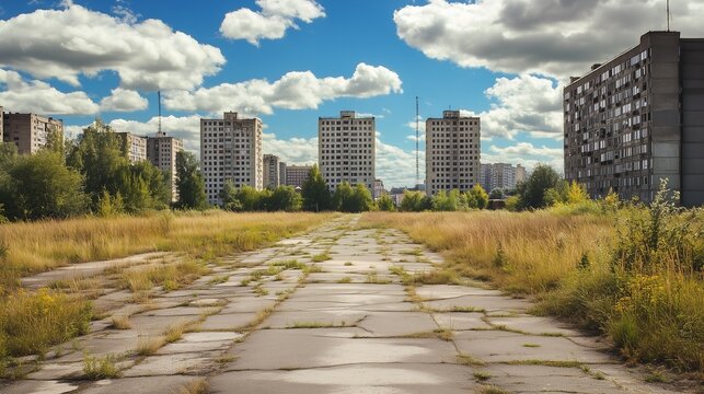A Portrait of an abandoned Soviet Block which get's slowly reclaimed by Nature again. 