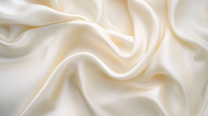 Cream Silk Background: Smooth, Elegant Texture with Soft Ripples. Ideal for Luxury, Fashion, or Wedding Designs. Download High-Quality Image.