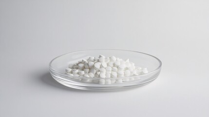 White Pills in a Glass Dish: A Study in Medical Precision