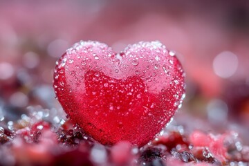 Obraz premium symbol of love, pink heart, valentine's day background