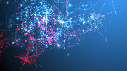 Big Data futuristic, technology light design. Vector datum digital background. Illustration innovation of data system. Hand drawn illustration.