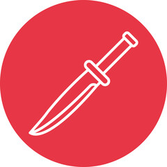 Survival Knife line circle icon