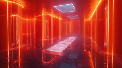 Naklejka premium Neon Corridor