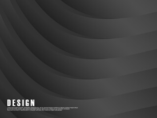 Gray gradient curved lines on dark background. Minimalist design. Cover design templates, business brochure layouts, wallpapers, etc.