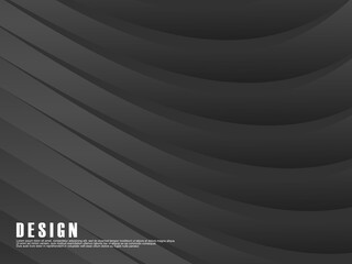 Gray gradient curved lines on dark background. Minimalist design. Cover design templates, business brochure layouts, wallpapers, etc.