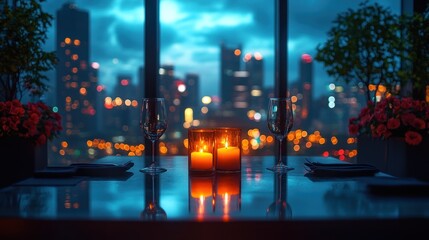 Obraz premium Romantic Dinner with a City View