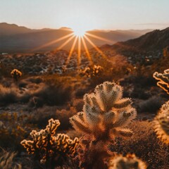 Sunset over Desert Landscape