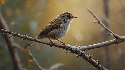 A Small Brown Bird Perched on a Branch