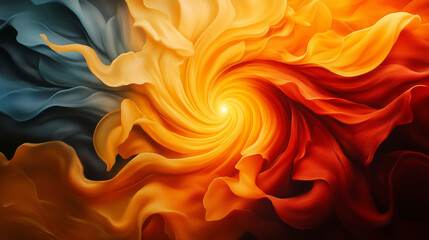 Obraz premium Swirling abstract flames in orange and yellow
