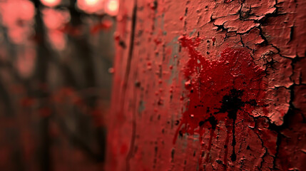 Abstract Blood Chaos on Weathered Surface in Horror Art Style for Dark Themed Posters or Album Covers