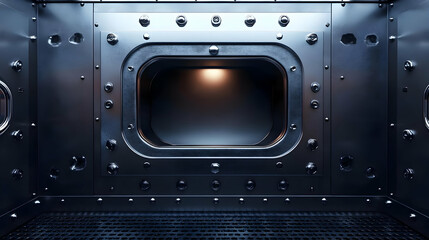 Steel Room with Recessed Panel 3D Illustration