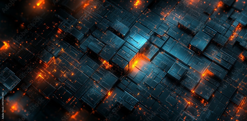 Poster isolated digital background with glowing vertical line and circuit pattern of digital elements. conc