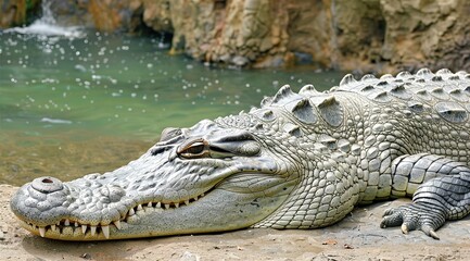 Fototapeta premium crocodile portrait, 