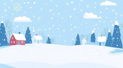Fototapeta premium Beautiful winter outdoor illustration