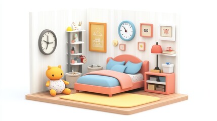 Cozy Cartoon Bedroom Design for Children