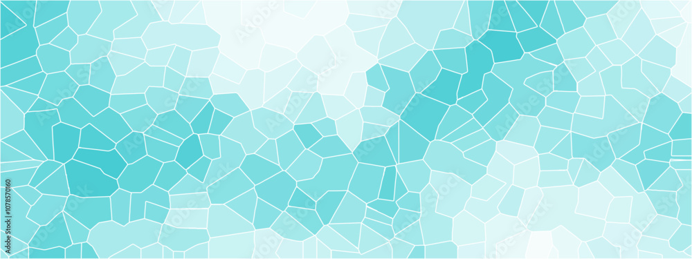 Aufkleber Abstract background of crystallized. Aqua colored Geometric Retro tiles pattern. Blue paper texture background and terrazzo flooring texture polished stone pattern.