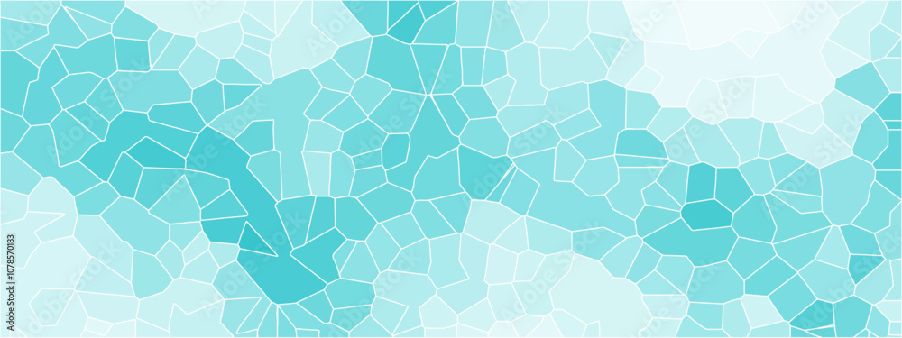 Poster abstract background of crystallized. aqua colored geometric retro tiles pattern. blue paper texture 