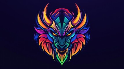 Obraz premium Neon Dragon Head