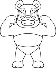 Panda Bodybuilder Bodybuilding Animal Vector Graphic Art Illustration