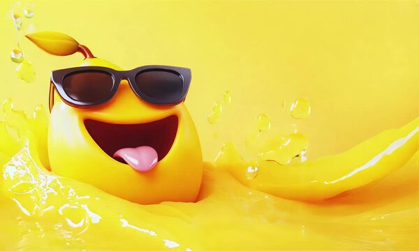 Happy mango character.