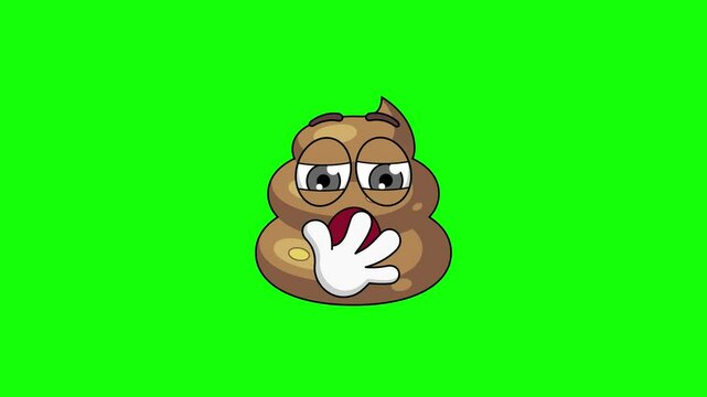 poop Yawning face animation, insufficient sleep, boredom with a person or topic