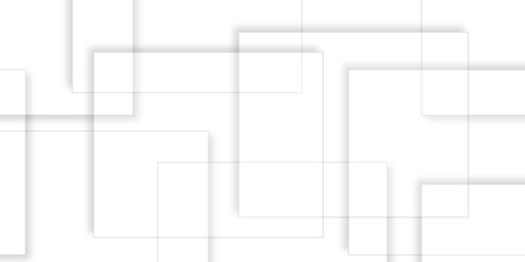 Abstract white and grey geometric overlapping square pattern, design of technology background with shadow.  abstract square background geometry shine and element template for web  presentation design	