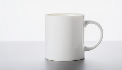 Blank white mug isolated on white background. Mock-up.