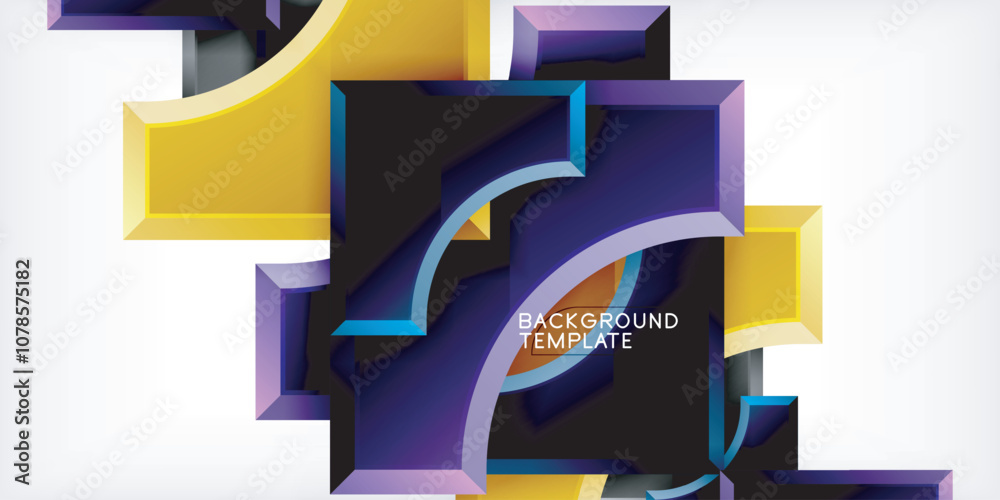 Poster Geometric design abstract background - circles and triangles