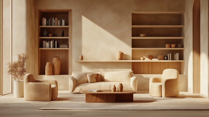 Living room with cozy grey sofa in a loft style interior with potted plants, Open space, white living room interior with a big rug on dark, hardwood floor and a beige corner sofa.