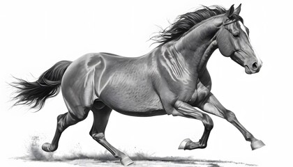 Hand Drawing Horse Running 2