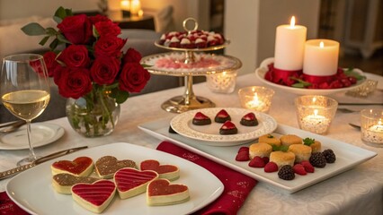 Romantic Valentine's Day Food Photography Ideas: Heart-Shaped Treats, Elegant Dinner Settings, and Sweet Desserts for Celebrating Love and Togetherness