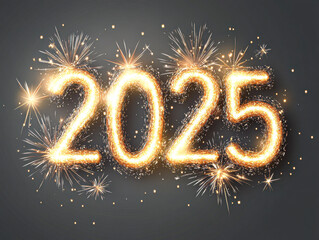 Celebrate the new year 2025 with sparkling fireworks display