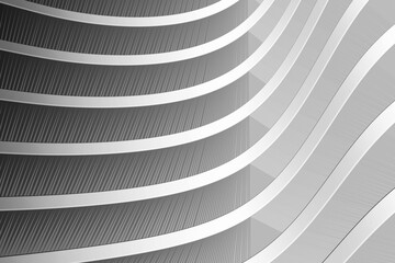 Curved architectural lines create a rhythmic pattern in modern building design