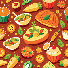 Seamless Pattern with Barbecue. Vector illustration