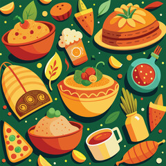 Seamless Pattern with Barbecue. Vector illustration