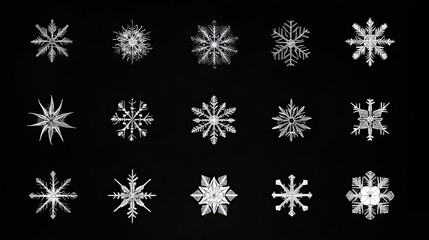 snowflakes icon, snow sign, snowflake template, winter snowflakes, snowflakes icons, winter icon, snowflake collection, vector illustration, EPS 10, snowflake design, cold weather, frozen patterns, wi