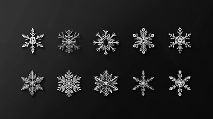 snowflakes icon, snow sign, snowflake template, winter snowflakes, snowflakes icons, winter icon, snowflake collection, vector illustration, EPS 10, snowflake design, cold weather, frozen patterns, wi