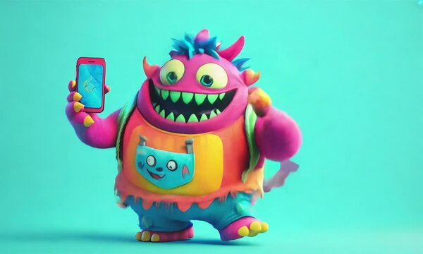 Funny monster character