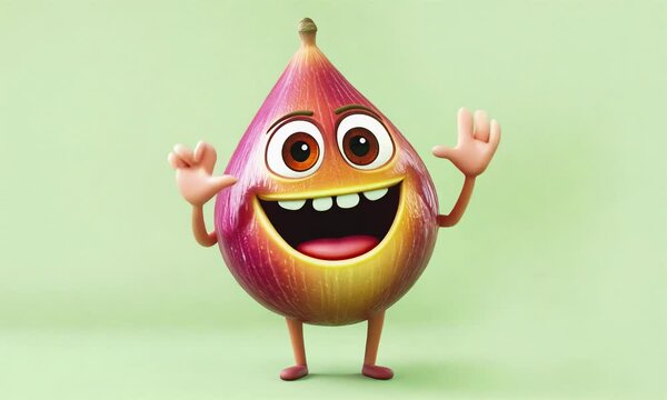 Happy fig fruit character.