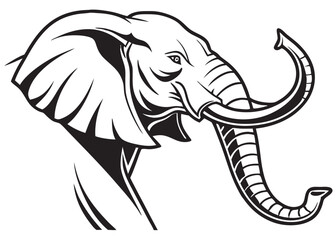 elephant head vector silhouette, elephant head logo design vector illustration