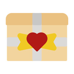 Gift box icon in Color Fill. Flat Style