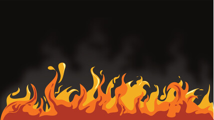 Fire background and smoke effect