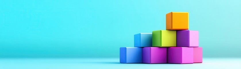 Obraz premium element building blocks concept 3D render vivid