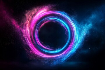 Abstract Representation of Atomic Structure with Electron Trails in a Vibrant Circular Motif Enhancing Visual Dynamics for Scientific Themes and Artful Interpretations