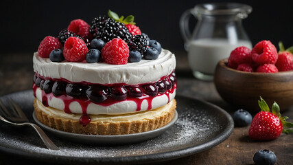 mouthwatering image of dessert, delicious food photography concept