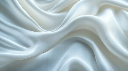Obraz premium Elegant White Silk Fabric with Flowing Smooth Texture
