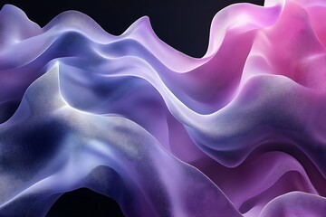 Obraz premium 3D flowing digital waves on dark background