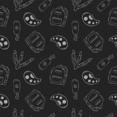 school supplies pattern, education seamless pattern, doodle school seamless pattern, hand drawn education pattern background, doodle school background